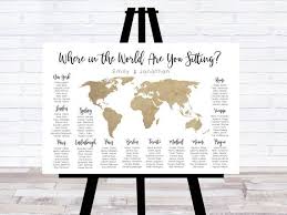 World Map Seating Chart Travel Theme Wedding Where In The
