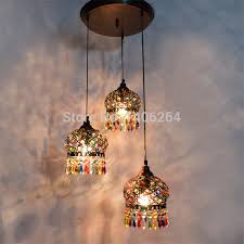 Bohemian Chandelier Ccolorful Crystal Droplight 3 Ligfts Red Bronze K9 Ceiling Lamp For Bar Store Hall Club Coffee Shop Decor Lamp For Bar Lamp Forfor Lamp Aliexpress