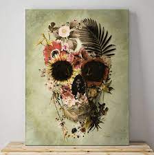 Garden Skull Canvas Print Fl Skull