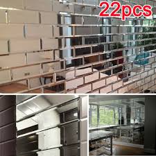 22x Clear Mirrored Bevelled Wall Tiles