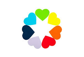 Círculo de corazones de papel de colores del arco iris aislado sobre fondo  blanco. día de san valentín. concepto lgbt | Foto Premium