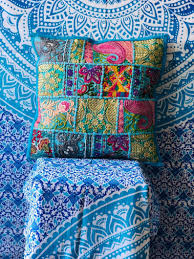 indian ethnic pillow covers turquoise
