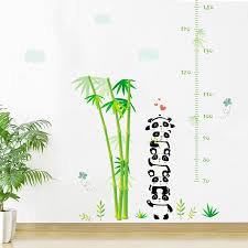 Us 3 37 25 Off Cute Panda Bamboo Growth Chart Decorative Wall Stickers For Kids Nursery Room Decoration Pvc Height Measure Diy Mural Art Decals In