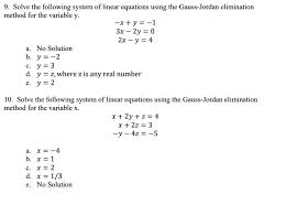 Gauss Jordan Elimination Method