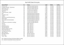 nonprofit chart of accounts template