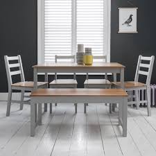 Get 5% in rewards with club o! Annika Dining Table With 4 Chairs Bench In Silk Grey Pine Noa Nani