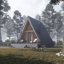18x22 Modern A Frame Cabin Plans With