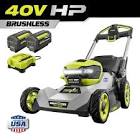 Ryobi 40V HP Brushless 21 in. Cordless Battery Walk Behind Dual-Blade Self-Propelled Mower with (2) 6.0 Ah Batteries & Charger RY401150US