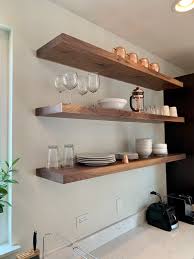 Modern Walnut Wood Floating Shelf Heavy