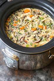Creamy Chicken Rice Soup Crock Pot gambar png