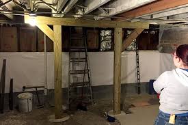 a new support beam in the basement