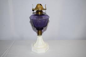 Auction Antique Milk Glass Oil Lamp