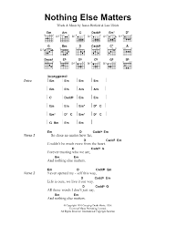 Nothing else matters acoustic by metallica tab different versions chords, tab, tabs. Nothing Else Matters Sheet Music Metallica Guitar Chords Lyrics