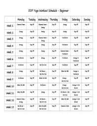 ddp yoga schedule beginner pdf 2020