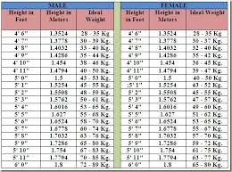 height weight chart plus lifestyles