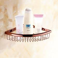 Rose Gold Bathroom Corner Shower Basket