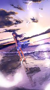 Swords woman digital wallpaper, anime character holding sword digital wallpaper. Anime Girl On Beach Anime Girl Phone Background 1080x1920 Wallpaper Teahub Io