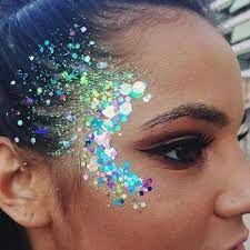 festival makeup chunky glitter
