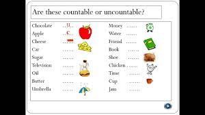 countable and uncountable nouns you
