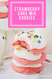 How to make a delicious homemade strawberry cake with fluffy strawberry frosting completely from scratch. Strawberry Cake Mix Cookies Recipe Somewhat Simple