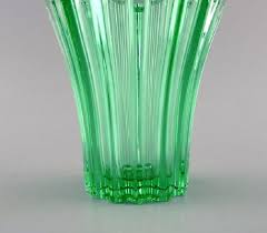 Art Deco Vase In Light Green Glass By
