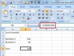 Common Excel Formulas