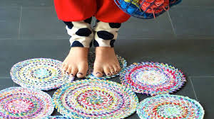 circle rug from fabric rope diy