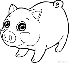Here is a free coloring page of pig. Big Eyes Cute Pig Coloring Page Coloringall