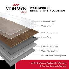 Mohawk Elite Greystone 20 Mil X 16 In W X 36 In L Waterproof Interlocking Luxury Vinyl Tile Flooring 24 35 Sq Ft Carton Marble Vfe13 724