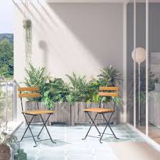 Folding Garden Chairs 2 Pcs Steel And
