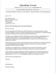 Investment Analyst Cover Letter Investment Banker Cover Letter