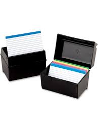 Not include or suitable for rolodex cards. Oxford Index Card Storage Box With Flip Top Closure Lid 8 X 5 Black Office Depot