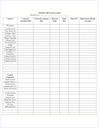 Monthly Bill Organizer Template Tagua Spreadsheet Sample Collection