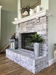 Whitewashed Brick Fireplace Cozy