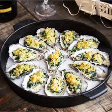 oysters au gratin with spinach and