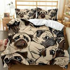Cute Pug Dog Full Duvet Cover 3d Quilt