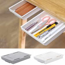Under desk storage is also helpful for people who work at home. Self Stick Pencil Tray Desk Table Storage Drawer Organizer Box Under Desk Stand Portable W Home Office Storage Aliexpress