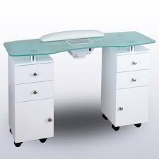 manicure table with fan gl top