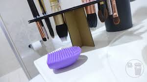 clean makeup brushes with a brush egg