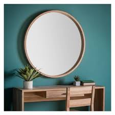 Solid Oak Sofia Round Wall Mirror