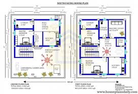 34x40 South Facing Duplex Home Design