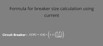 breaker size calculator electrical