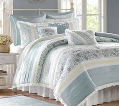 Chic Blue Lace 9pc Queen Comforter Set