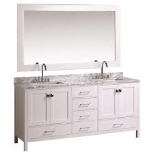 Design element stanton milan 36 in single sink bathroom vanity. Design Element London 72 In W X 22 In D Bath Vanity In White With Marble Vanity Top In White With White Basins Dec082b W The Home Depot