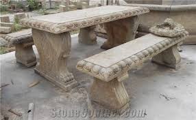 Roman Style Stone Table And Bench