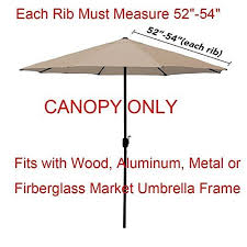 Outdoor Umbrella Canopy 8 Ribs Khaki3