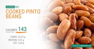 cooked pinto beans calories in 100g or