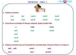 Formează cuvinte dintr o silabă activitate teacher made. Litera Z Worksheet