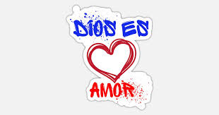 dios es amor is love sticker