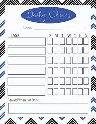 Free Printable Family Chore Chart Set With 6 Colors